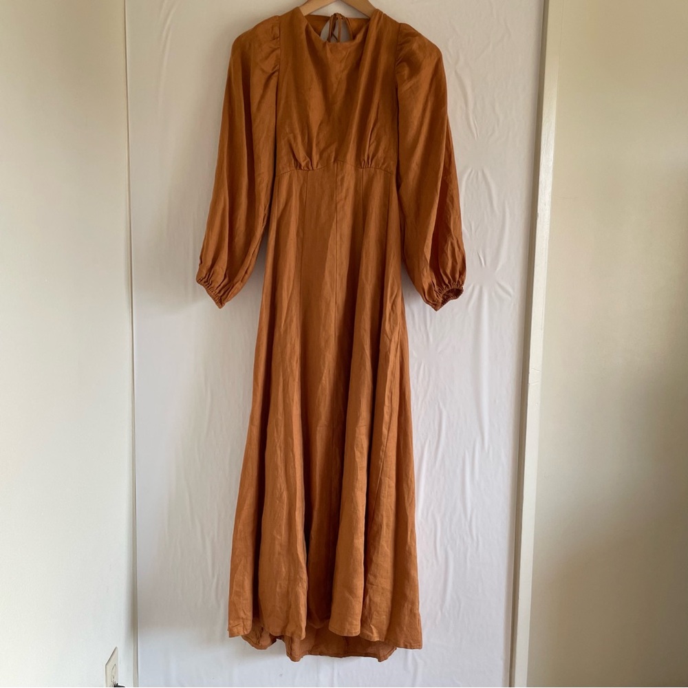 DISSH Puff Sleeve Linen Dress Size 10
